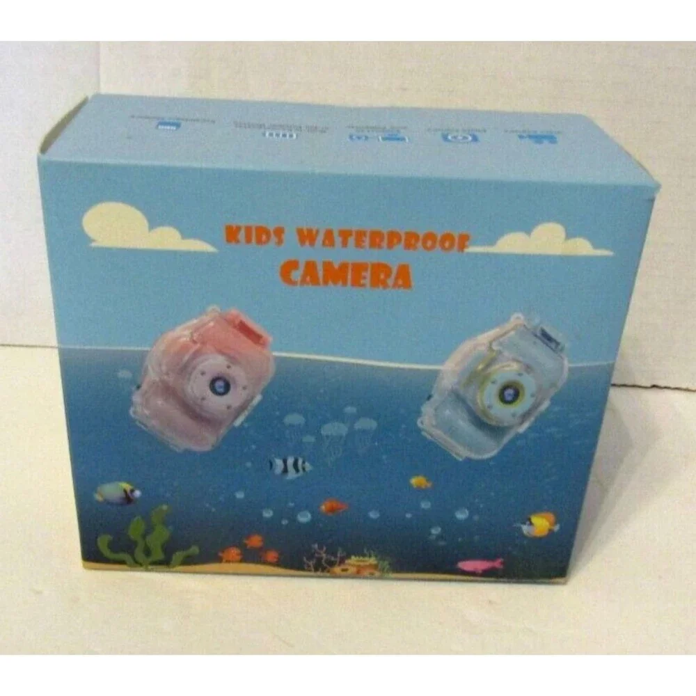 Agoigo Kids Waterproof Camera Pink 2 inch Screen Comes With Extra Set Blue NIB